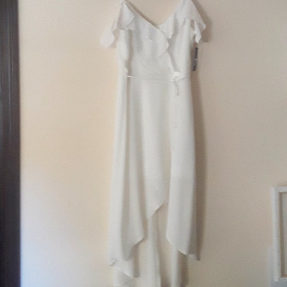 White High Low Chiffon dress